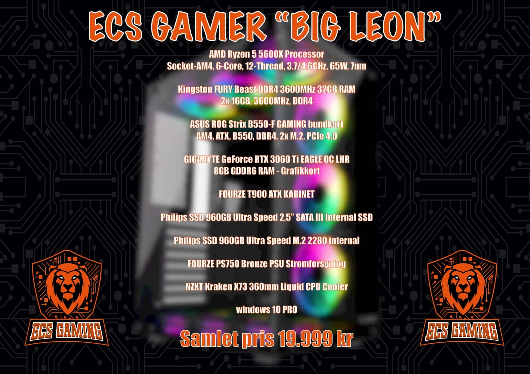 Big Leon gamer computer nær Birkerød